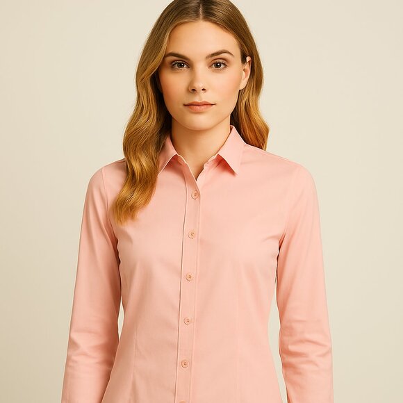 Banana Republic Venetian Pink Button-Up Tailored Shirt Size 2 - Picture 2 of 7